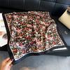 Literary small floral simulation silk printing women's silk scarf square scarf high-end shawl sunscreen neck scarf headscarf scarf