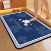 1 X Non-slip Floral Pattern Bathroom Floor Mat, Quick Drying Soft Diatomaceous Earth Carpet for RV and Outdoor Use