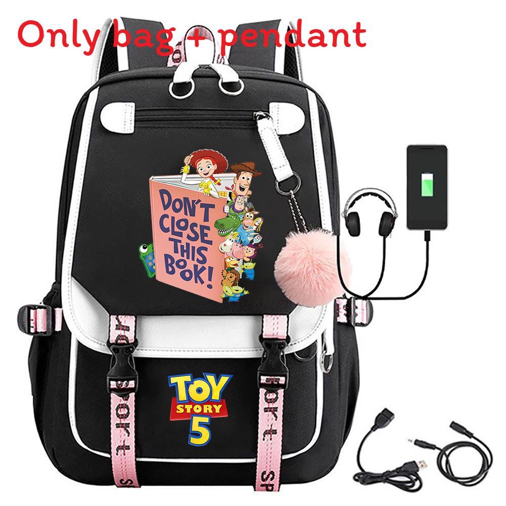 Toy Story 5 Printed Canvas Backpack With Breathable Design For Middle School Students And Travel