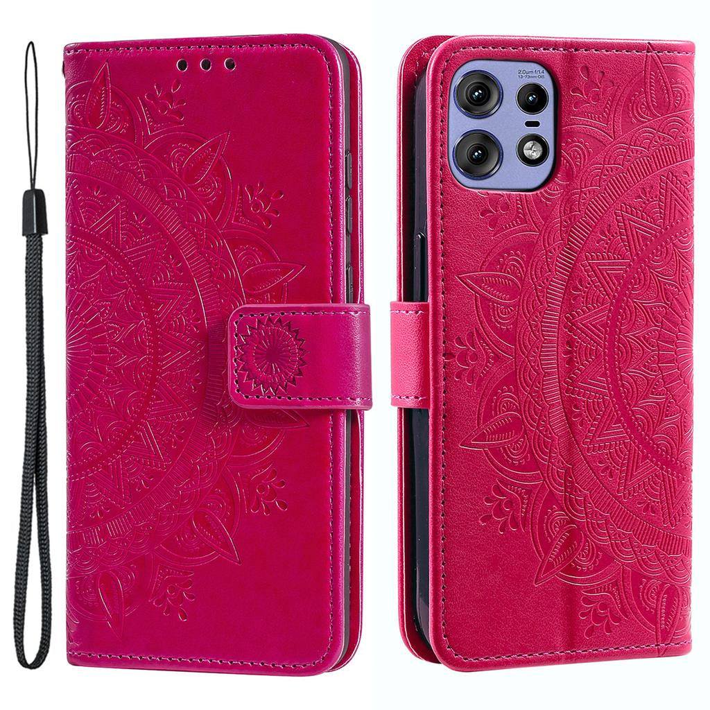 Für Motorola Edge 50 Pro 5G Hülle Geprägtes Totem PU Leder Handyhülle