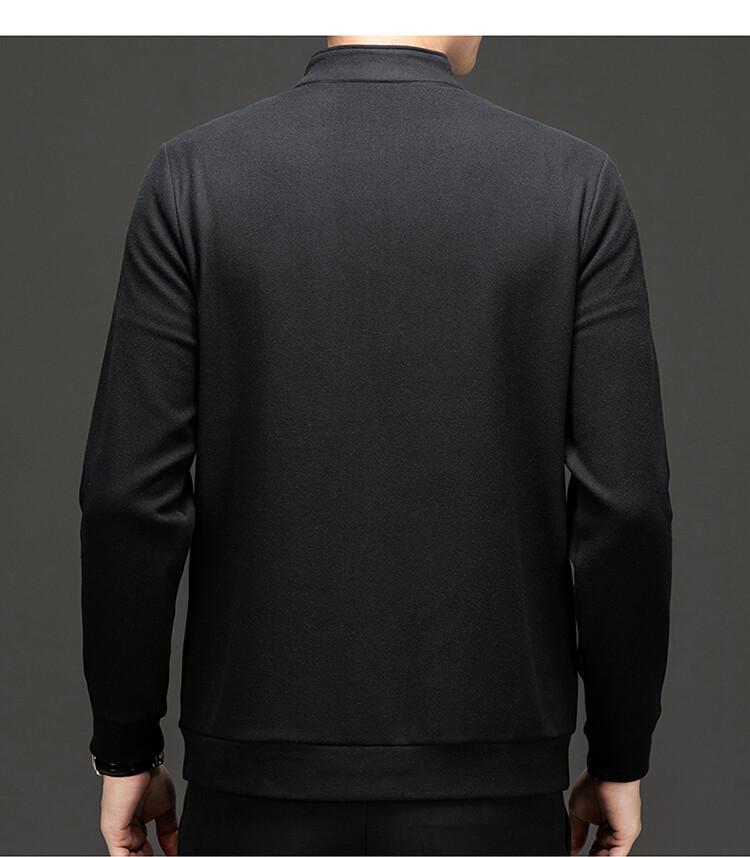 YINGAO Men's Stand Collar Zipper Cardigan Jacket - Autumn Solid Color Style