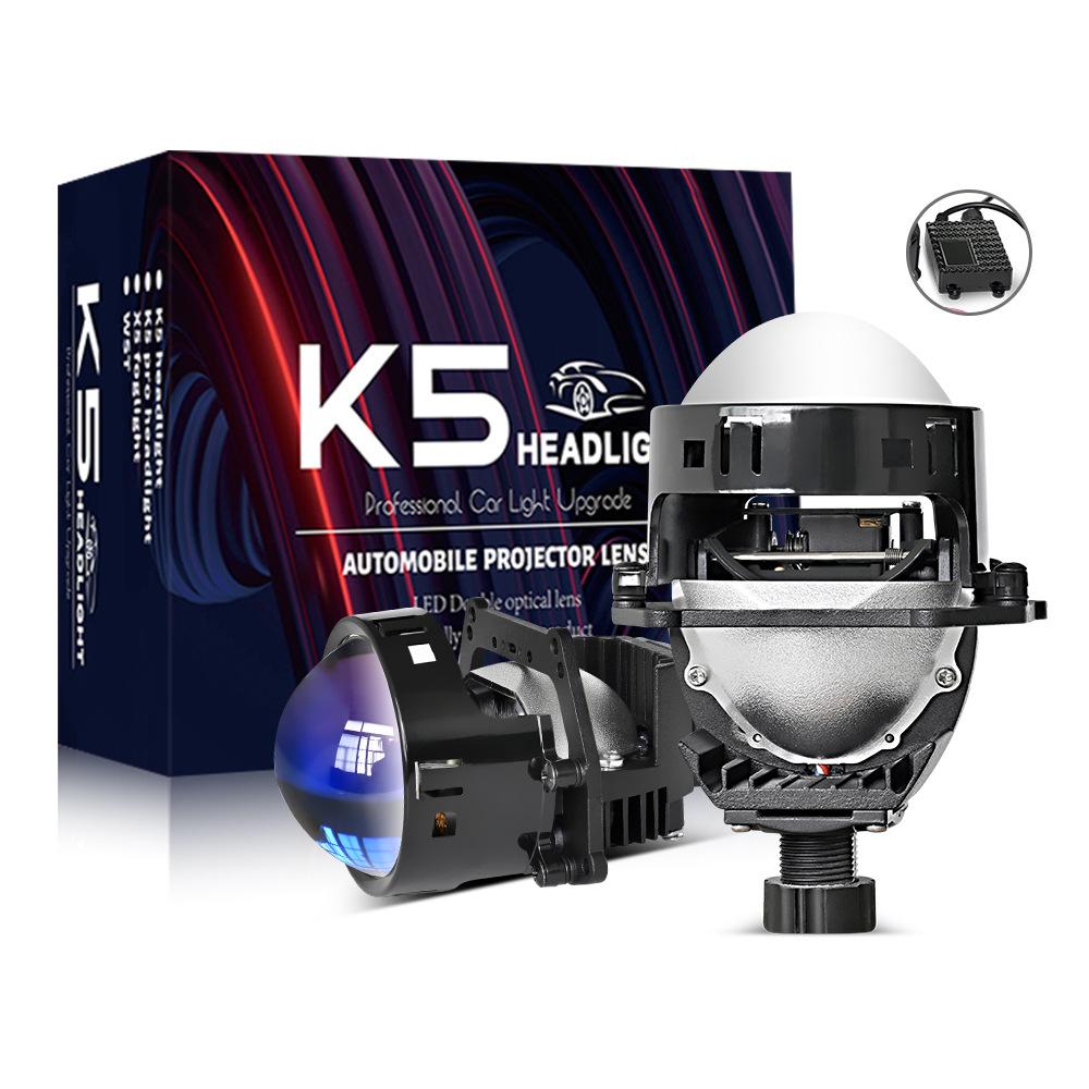 Auto LED Headlight 3-inch Bifocal Lens, Non-destructive Lens H4 H7 9005 9006 Far and Near Integrated 45W