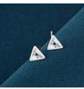 Elegant S925 Sterling Silver Crushed Ice Triangle Stud Earrings for Women, Minimalist Ins Style, Comfortable for Sleeping.