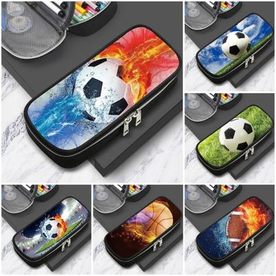 Tema Sportivo Calcio Fantasia Astuccio Poliestere Multifunzione Astuccio Custodia per Cancelleria