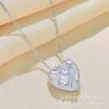 Love Necklace Women'S High Sense Of Simplicity Ol Temperament Heart-Shaped Diamond Pendant Clavicle Chain