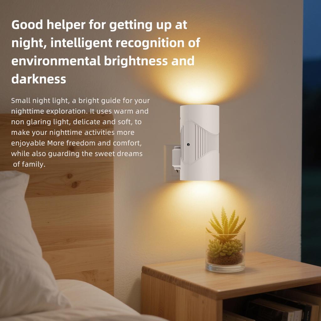 2pcs Plug-in Night Light with 1-150lm LED Night Lights Dimmable Nightlights for Hallway Bedroom Stairway Bathroom Elderly