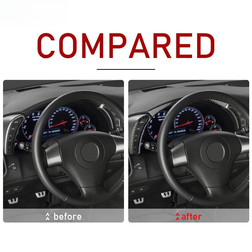 Car Dashboard Trim Carbon Fiber Sticker For Chevrolet Corvette 2005-2013 Auto Speedometer Panel Frame Cover Interior Accessories