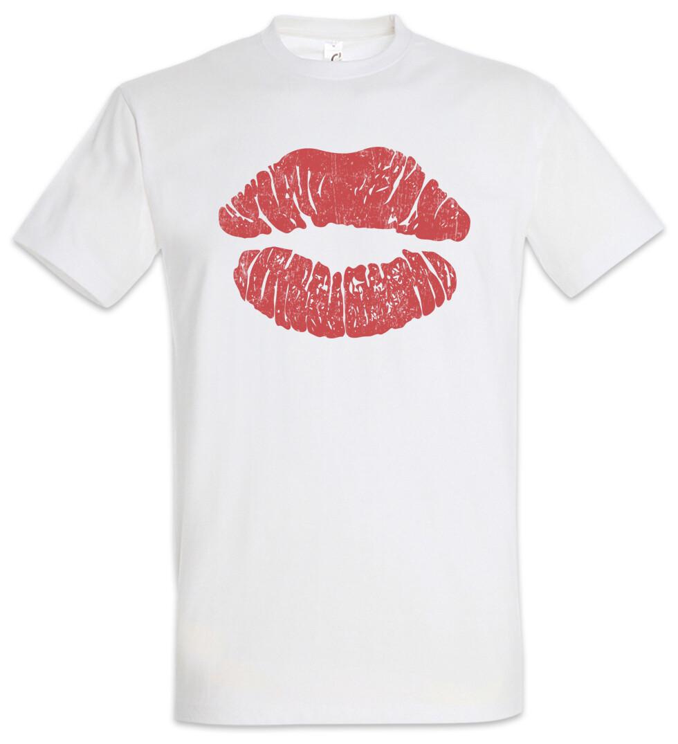 Kiss Lips Mens T-Shirt Mens Womens Tees Top Kiss Love Love Amour Amore Kiss Me Single Girl Boy L