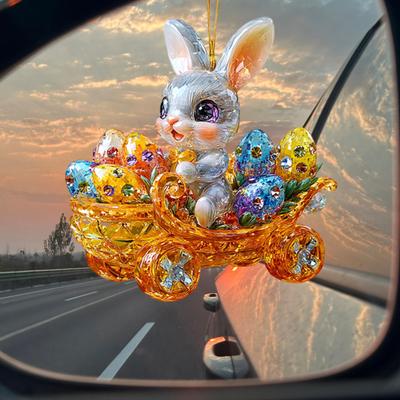 Bilhänge Påskhare Ägg Hängande Dekoration Färgglad Färg Bilhänge Mångsidig Prydnad