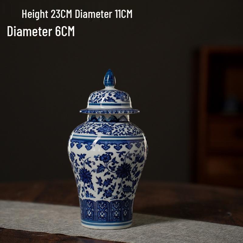 Zils un balts porcelāna apakšglazūras ziedu
