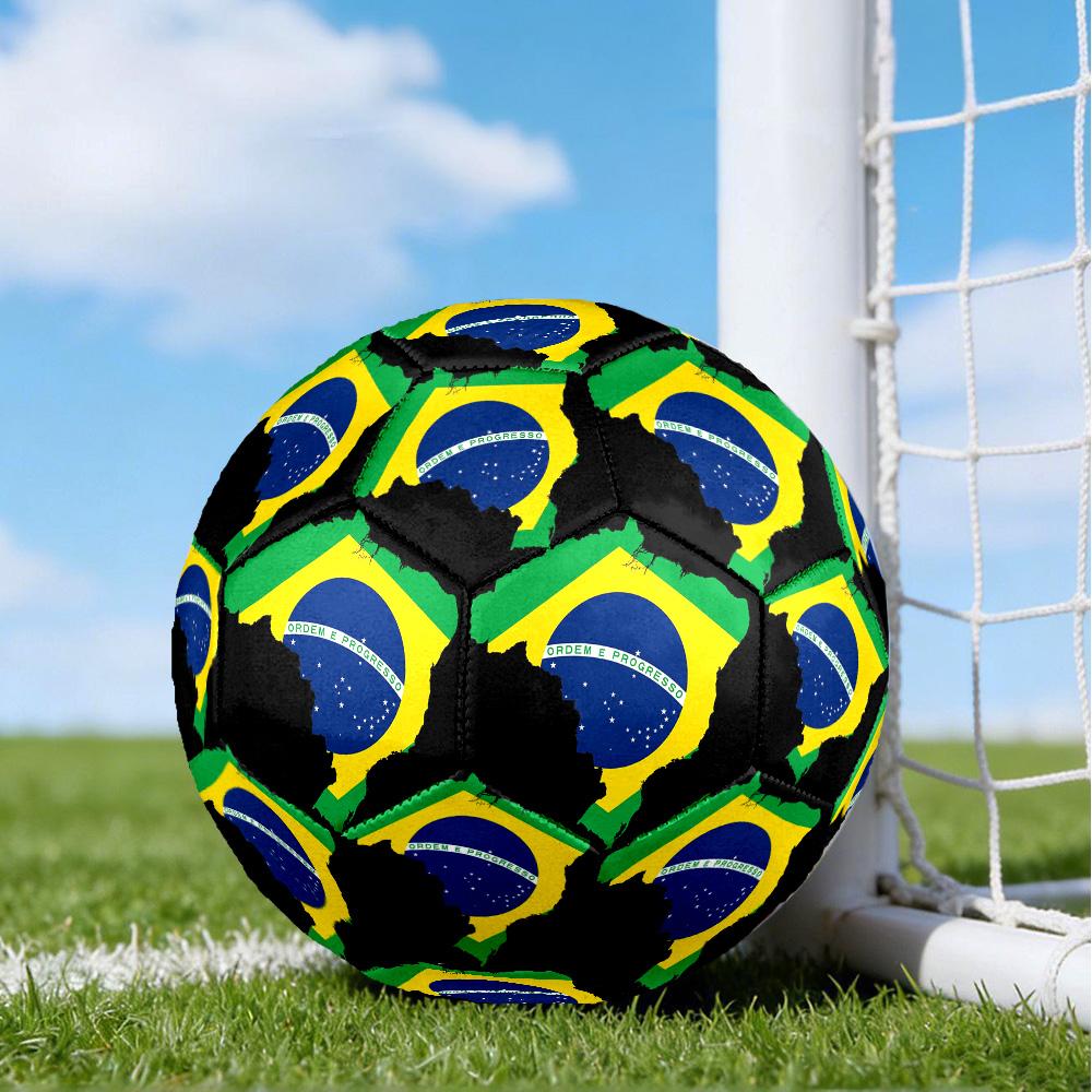 Brazil Artwork Printed Size 5 Soccer Balls, High-Quality, Anti-Slip, Protective Football, A Unique Gift , Birthdays, Christmas Gifts