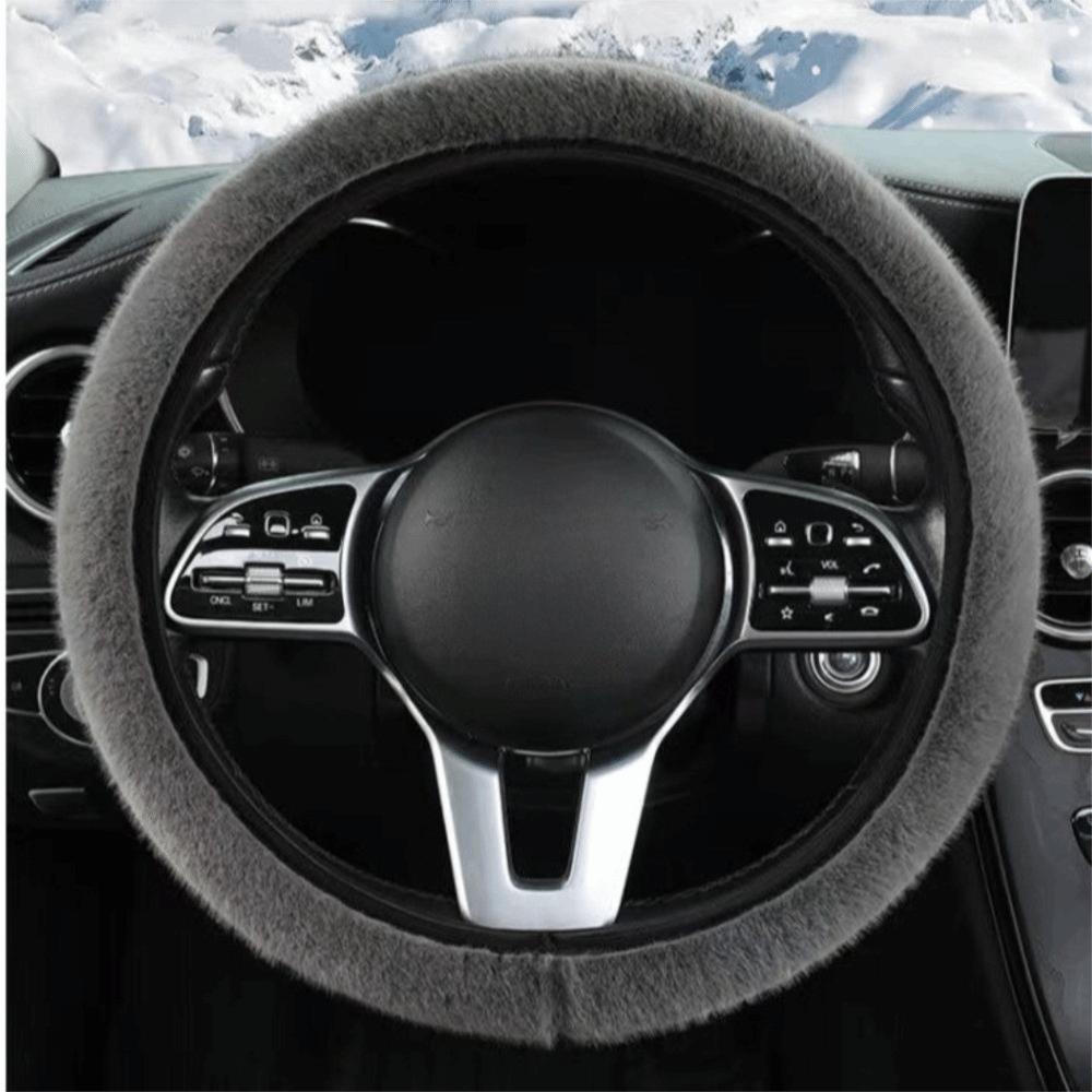 36-39cm Car Steering Wheel Cover Warm Auto Interior Decor Universal Plush Steer Wheel Cover Winter