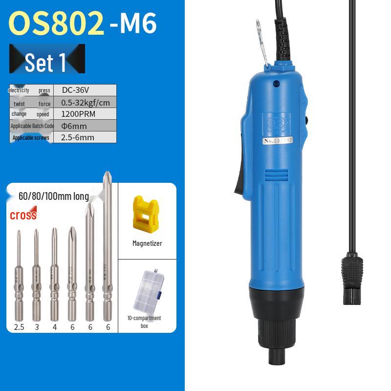 Oushen 801800 Electric Screwdriver Set with High-Quality Motor and Straight Handle for Household Use