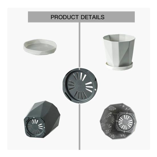 Plant Pot with Drainage Holes Decorative Planter with Matching Saucer Modern Flower Pot for Indoor Outdoor Use Pothos Aloe