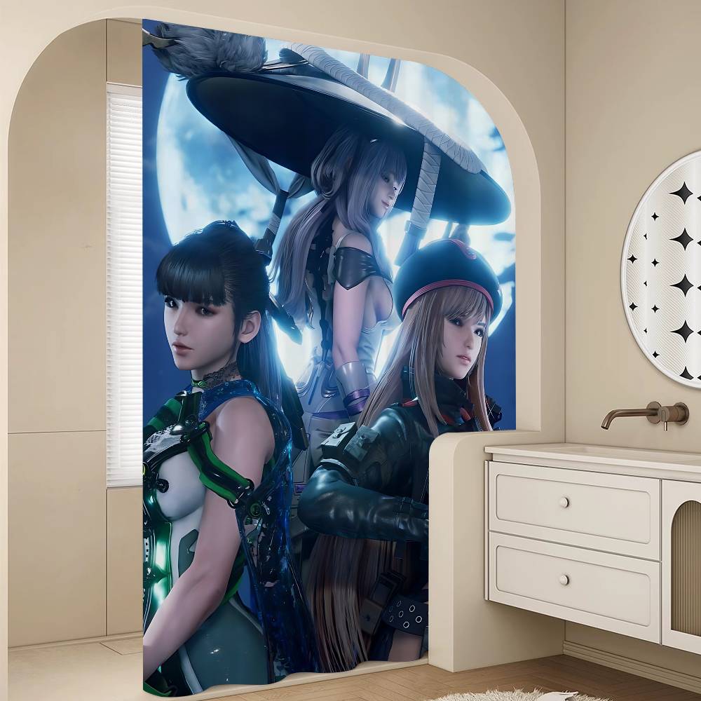 Game Stellar Blade Bathroom Shower Curtain Shielding Partition Shower Curtain Quick Dry Can Be Scrubable Light Opaque Bath