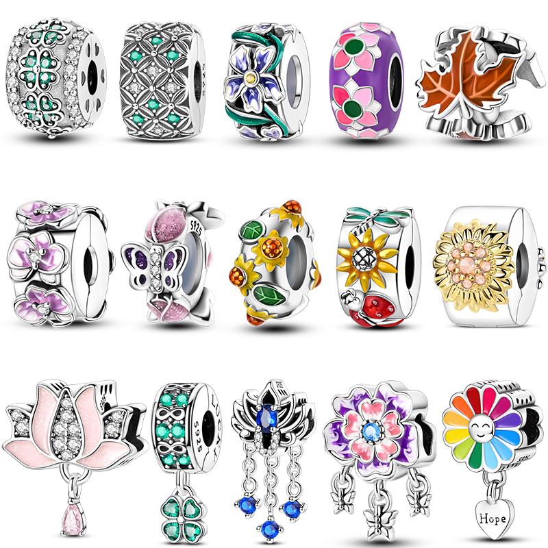 New Copper Charms Beads Sunflower Flower Daisy Original Charm Pendant Fit Charm Bracelets Diy Jewelry Birthday Gift