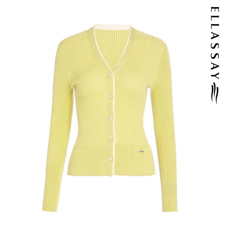 ELLASSAY Women's Stylish V-Neck Knit Sweater
