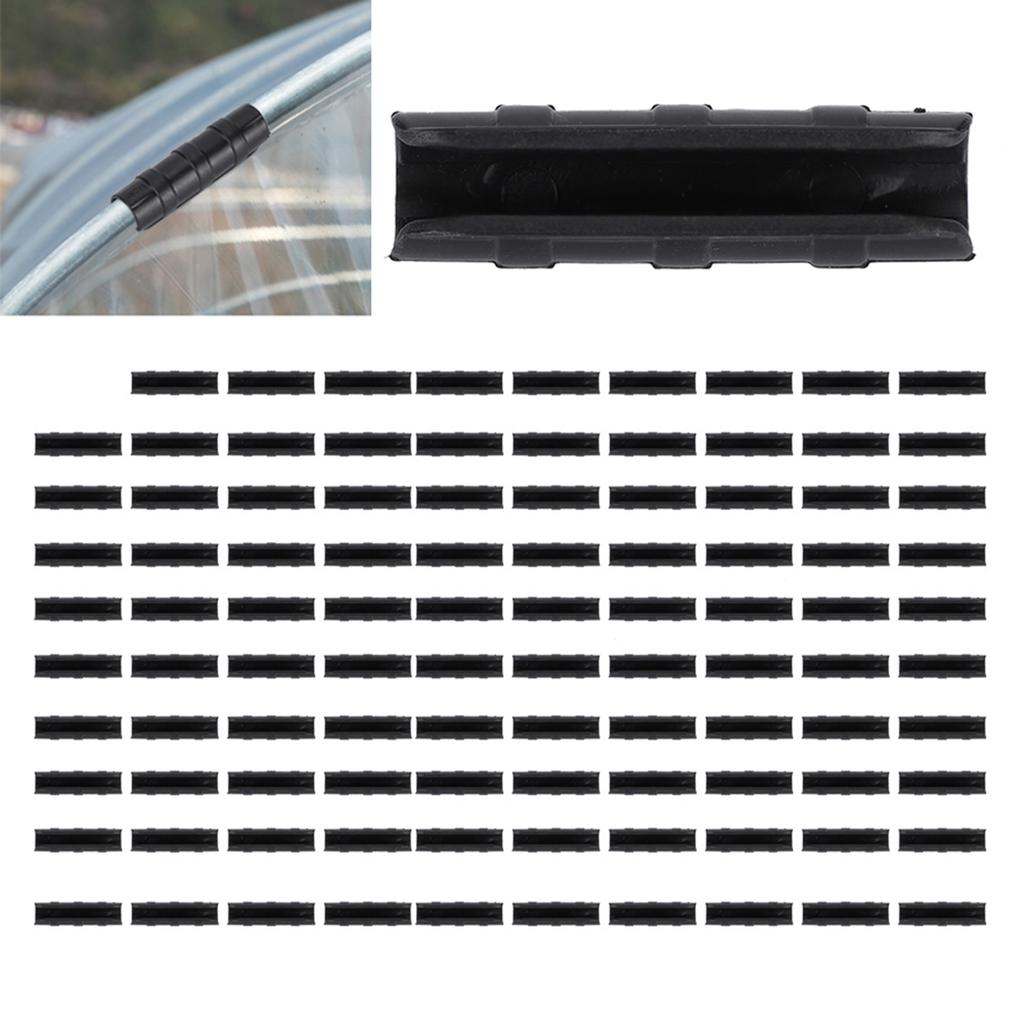 100pcs Greenhouse Frame Pipe Clip Clamp Garden Film Sunshade Net Fixing Clamp Connector