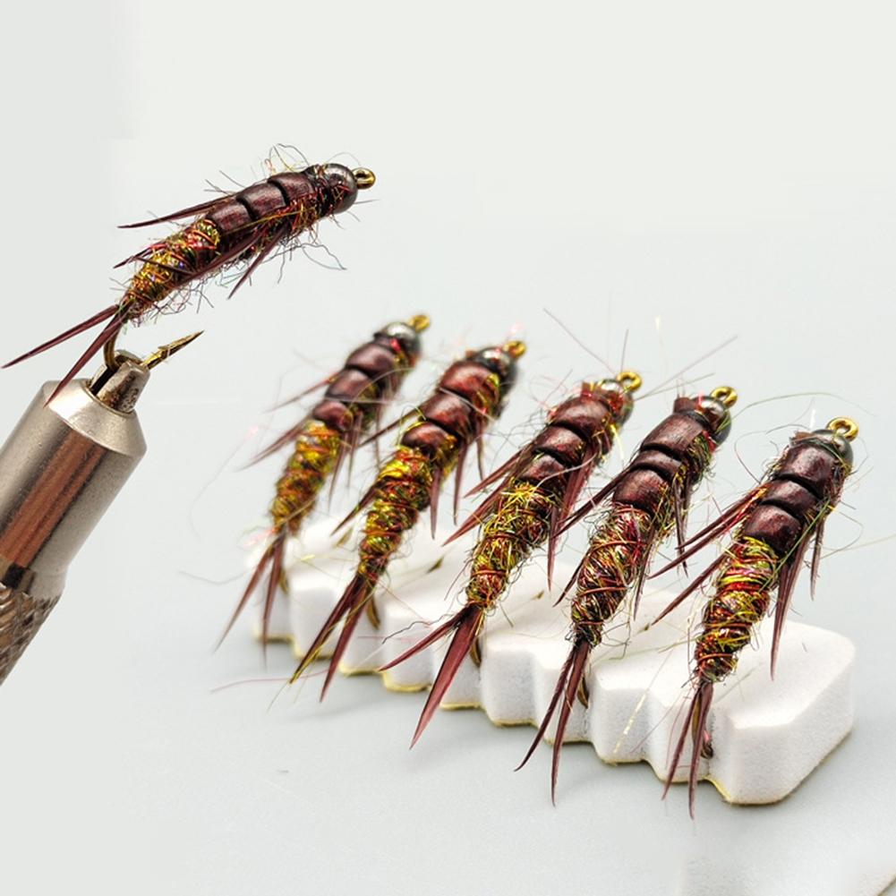 10# Barbed Hook Fishing Lure Set Insects Bait Fly Nymph Stonefly Lure