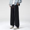 American trendy casual pants men's loose straight khaki overalls spring and autumn drape wide-leg trousers