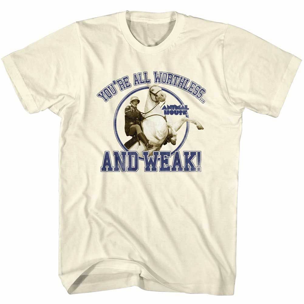 

Animal House Worthless And Weak Natural Adult T-Shirt Mens Womens Tees Top 2XL