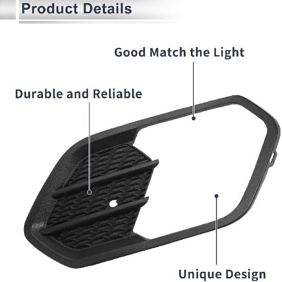Front Right Fog Light Grill for Ford Escape 2017-2018 Front Lower Bumper Fog Light Cover Inserts No.GV4517K946AB5YZ9 ABS 1 Pc
