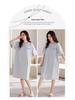 Women's Pure Cotton Loose Mid-Length Nightgown with Bra Pads – Comfortable Anti-Exposure Pajamas for Spring, Suitable for Home or Outdoor Wear.