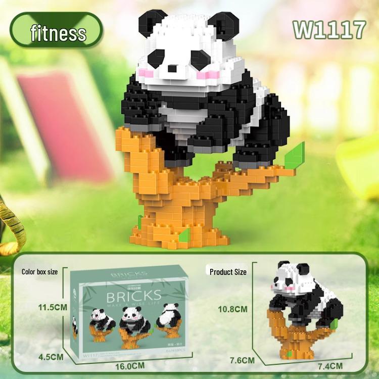 LEGO-kompatibel Panda Kaffebar Mikroklosser: Pedagogisk Byggeklossleke for Barn