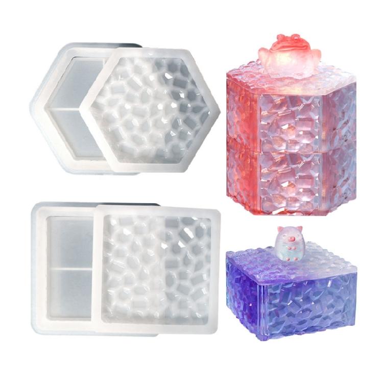 Box Resin Mold Storage Box Resin Molds Silicone Jewelry Box Resin Mold with Lid