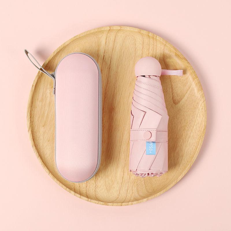 Parasol Capsule Sun Umbrella: 50% Off Mini UV Protection for Women, Dual-Purpose for Sun and Rain.