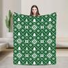 Winter Snowflakes Christmas Santa Claus Checkered Snow Blankets Soft Fleece Cozy Gifts Throw Blanket Rug Piece