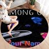 Among Us Custom Name Round Area Rug,Carpet Rug for Living Room Bedroom Sofa Playroom Decor,Non-slip Floor Mat