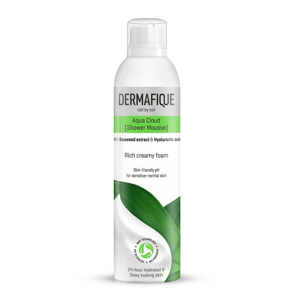 

Dermafique Aqua Cloud Shower Mousse 200ml 24 hr Hydration, Hyaluronic Acid & NMF, Sensitive, Dry, Oily, Normal,All Skin Types | Clinically & Derm