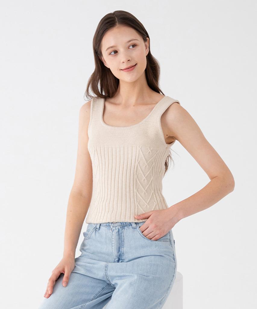 SOUP Cable Sleeveless Top (Oy3Skca)