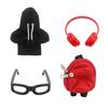 Creative Desktop Ornament Decoration Mini Goose Clothing Accessories Set for 7 Inch Goose, Includes Hooded Miniature Sweatshirt Small Backpack Glasses