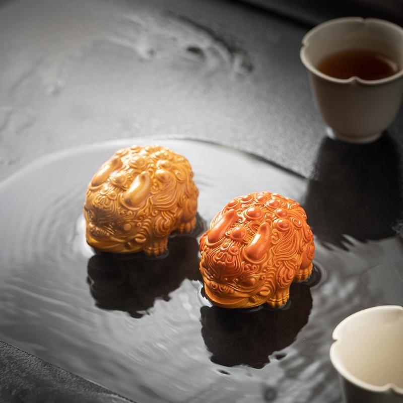 Color-Changing Resin Tea Pet - Mini Zhaocai Pixiu Lion Figurine Cute Kung Fu Tea Set Accessories Unique Tea Table DecorationGift