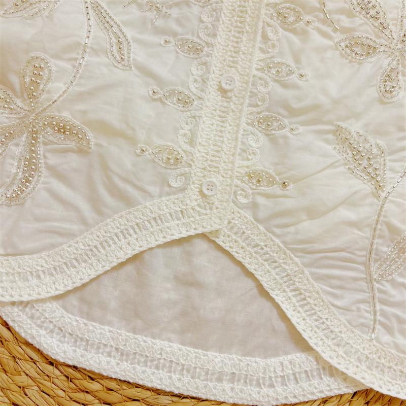 DIMANAF 2025 Nový kardigan Dámský Plus size Krajka Letní styl Základní vesta Bílé topy Trička Volné oblečení