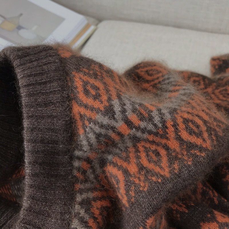 Sweater for Women Autumn Winter Thickened Warm Plus Size Knitted Stretchy Long Sleeve Tops