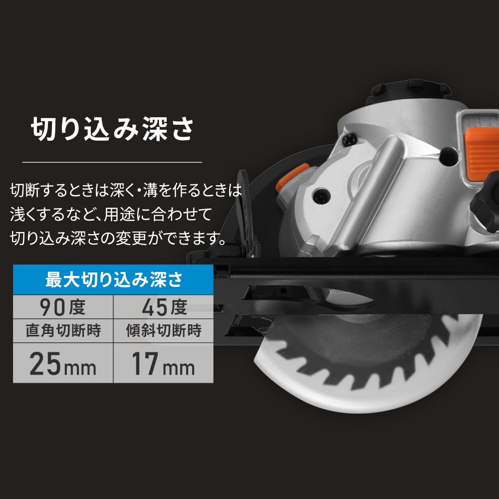 Iris Ohyama Circular Saw Black 5-in-1 Multi-Gear Head, 10.8V, JM10CS,
