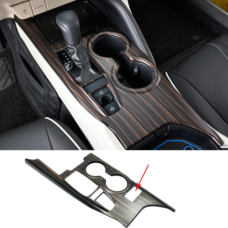 For Toyota Camry   Instrument Console Gear Water Cup Cover Air Vent Trims Car Interior Peach Wood Decoration