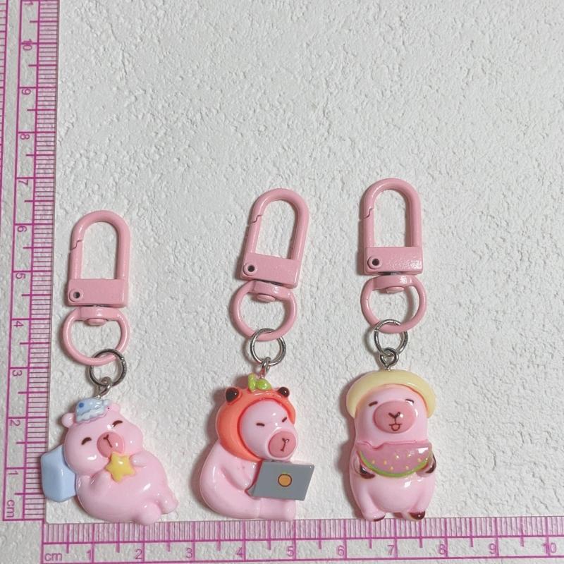 Set of 5/6 Capybara Key Rings Multifuntional Resin Accessory Cartoon Capybara Bag Pendant Suitable for Key and Bag