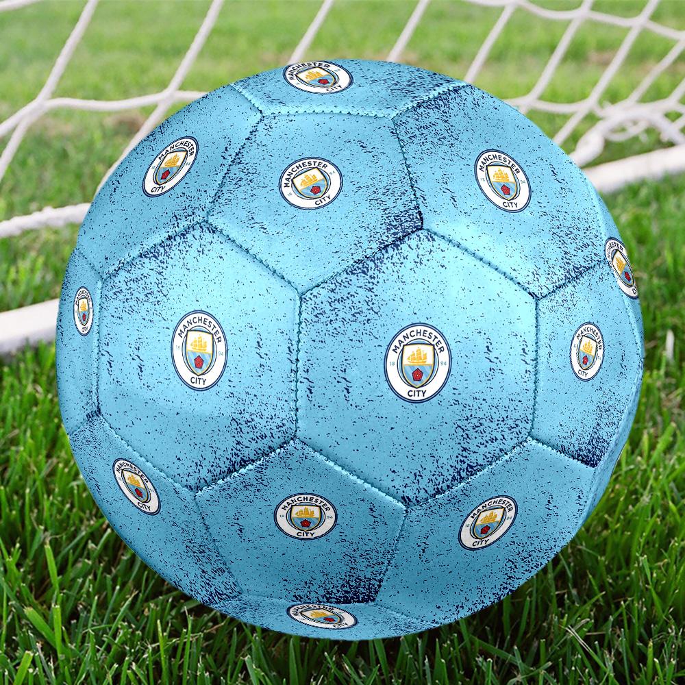 Manchester CitySoccer Ball Colorful All Ages Machine Stitched PVC Competition Ready Durable High-Bounce