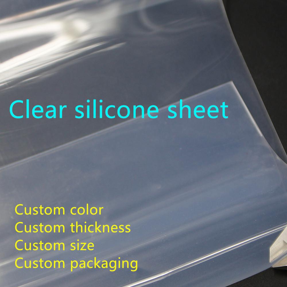 Drop Shipping Hot Sale Clear Transparent Thin Rubber Sheet 0.5*300*370mm Silicone Heat Press Sticky Silicone Rubber Sheet