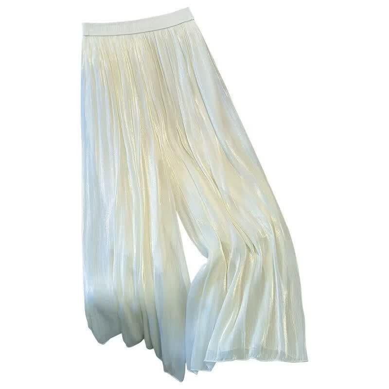La Chapelle 2026 Summer Flowing Yarn Petite Wide-Leg Pants