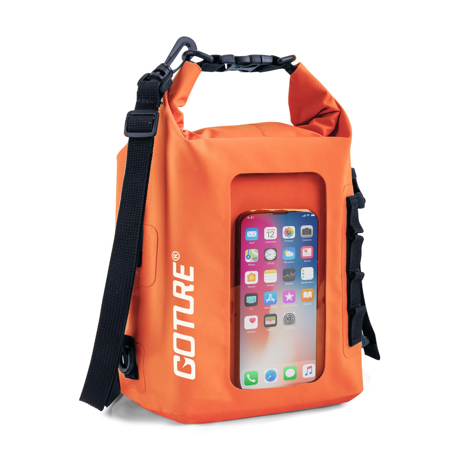 

Goture Сухой мешок Водонепроницаемый мешок Водонепроницаемый чехол для смартфона 5 л Оранжевый Водонепроницаемый чехол Сумка для бассейна Водонепроницаемый мешок Легкий Хранение мелких предметов Новый