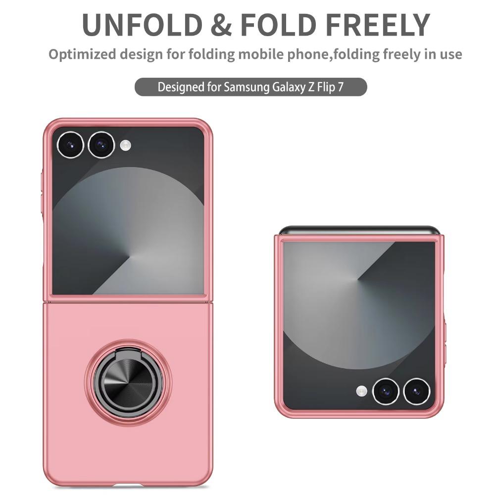 Fashion Protective Case for Samsung Z Flip 8 7 FE 6 5 Invisible Metal Plate Magnetic Car Mount Rotating Stand Anti-scratch Cover