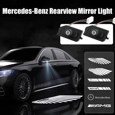 2pcs HD LED Projector Ghost Shadow Lamp Light Rearview Mirror Lights For Mercedes Benz AMG C E S CLASS GLB GLC CLS Accessories