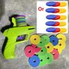 Joc în aer liber pentru copii, cu disc cu spumă, jucărie, cu disc zburător, cu lansare de împușcare, pistol dublu, jucărie interactivă pentru copii, părinte-copil