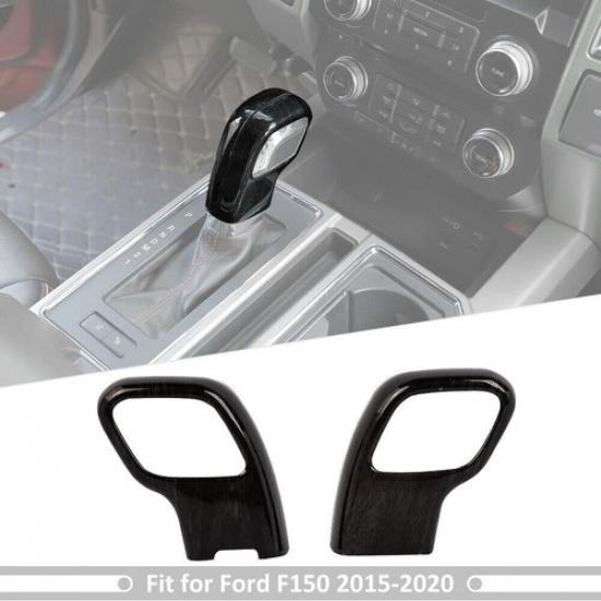 Black Wood Center Gear Shift Head Knob Decor Cover Trim For Ford F150 15-20