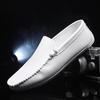 Lightweight Men's Casual Shoes 2025 Summer Leather Penny Loafers Men Moccasins Hollow Out Slip on Flats Boat Mens Driving Shoes